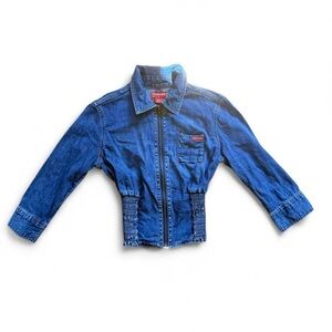 Vintage Guess Denim Jacket Shirred Waist Size Small